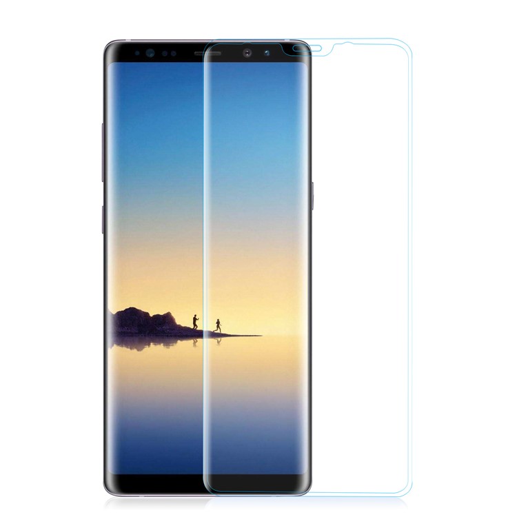 ANGIBABE 0.3mm Complete Size Curved Silk Print Mobile Tempered Glass Protector for Samsung Galaxy Note 8 SM-N950 - Transparent-2