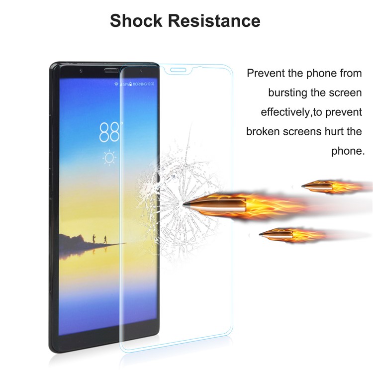 ANGIBABE 0.3mm Complete Size Curved Silk Print Mobile Tempered Glass Protector for Samsung Galaxy Note 8 SM-N950 - Transparent-5