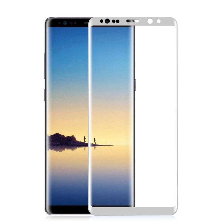 ANGIBABE 0.3mm Complete Coverage Curved Silk Print Mobile Tempered Glass Protector for Samsung Galaxy Note 8 SM-N950 - Grey-2
