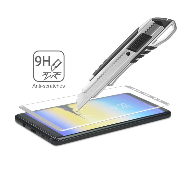 ANGIBABE 0.3mm Complete Coverage Curved Silk Print Mobile Tempered Glass Protector for Samsung Galaxy Note 8 SM-N950 - Grey-4