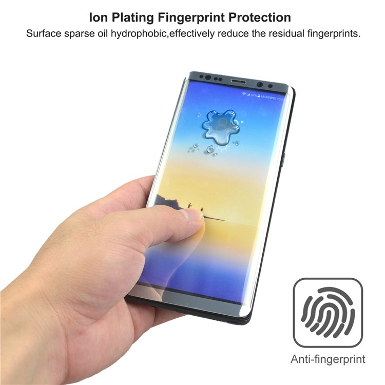 ANGIBABE 0.3mm Complete Coverage Curved Silk Print Mobile Tempered Glass Protector for Samsung Galaxy Note 8 SM-N950 - Grey-6