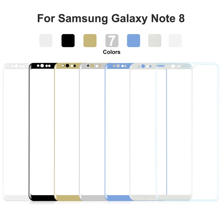 ANGIBABE 0.3mm Full Size Curved Silk Print Mobile Tempered Glass Protector Film for Samsung Galaxy Note 8 SM-N950 - Blue-10