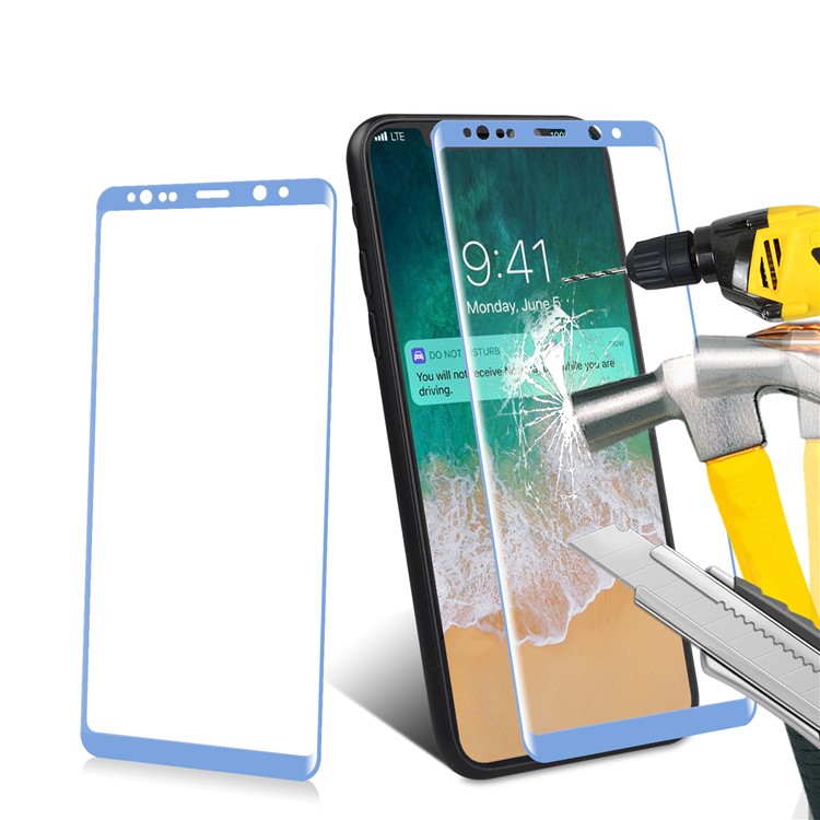 ANGIBABE 0.3mm Full Size Curved Silk Print Mobile Tempered Glass Protector Film for Samsung Galaxy Note 8 SM-N950 - Blue-11