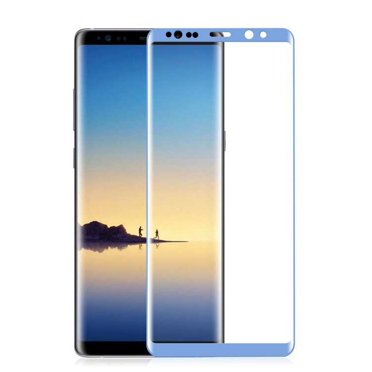 ANGIBABE 0.3mm Full Size Curved Silk Print Mobile Tempered Glass Protector Film for Samsung Galaxy Note 8 SM-N950 - Blue-2