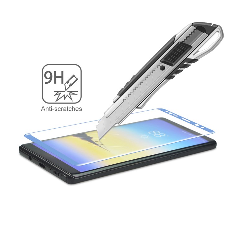 ANGIBABE 0.3mm Full Size Curved Silk Print Mobile Tempered Glass Protector Film for Samsung Galaxy Note 8 SM-N950 - Blue-4
