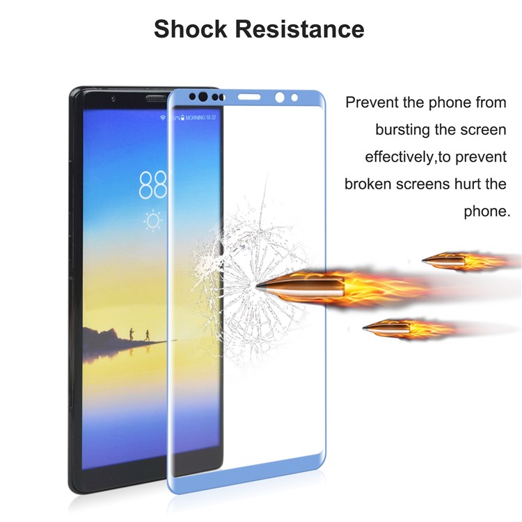 ANGIBABE 0.3mm Full Size Curved Silk Print Mobile Tempered Glass Protector Film for Samsung Galaxy Note 8 SM-N950 - Blue-5