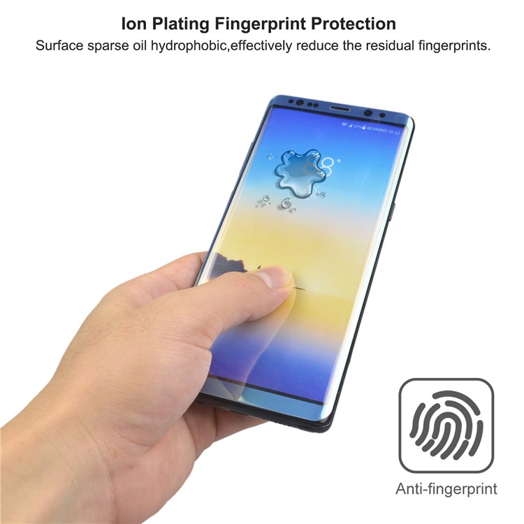ANGIBABE 0.3mm Full Size Curved Silk Print Mobile Tempered Glass Protector Film for Samsung Galaxy Note 8 SM-N950 - Blue-6