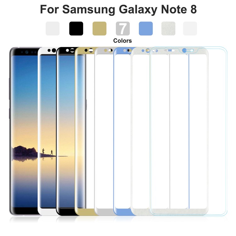 ANGIBABE 0.3mm Full Size Curved Silk Print Mobile Tempered Glass Protector Film for Samsung Galaxy Note 8 SM-N950 - Blue-9