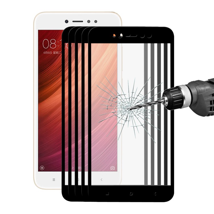 

HAT PRINCE 5pcs / Set 0.26mm 9H Полное Покрытие Закаленное Защитное Покрытие Экрана Для Xiaomi Redmi Note 5A / 5A Prime - Черный, Xiaomi Redmi Note 5A