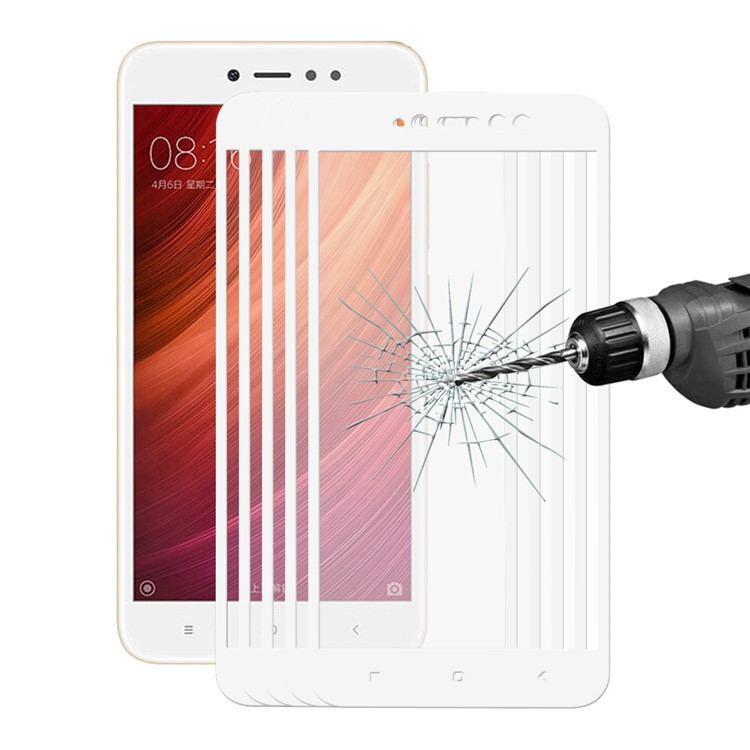 HAT PRINCE 5PCS/Set 0.26mm 9H Full Covering Tempered Glass Screen Guard Film for Xiaomi Redmi Note 5A/5A Prime - White-1