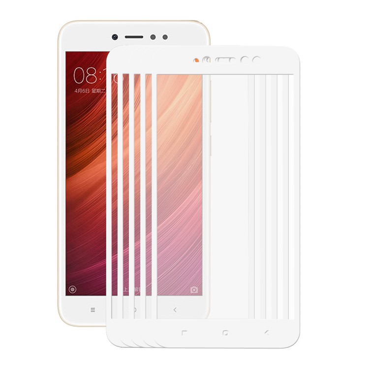 HAT PRINCE 5PCS/Set 0.26mm 9H Full Covering Tempered Glass Screen Guard Film for Xiaomi Redmi Note 5A/5A Prime - White-2
