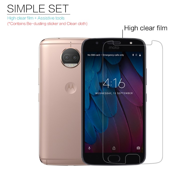 NILLKIN HD Clear Screen Guard Anti-fingerprint Protector Film for Motorola Moto G5S Plus-5