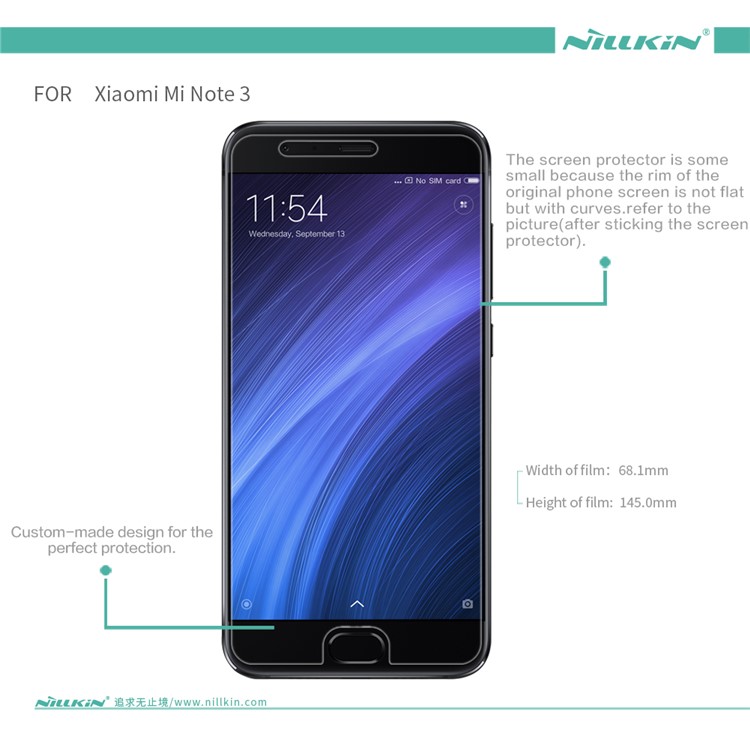 NILLKIN HD Clear Screen Guard Anti-fingerprint Protector Film for Xiaomi Mi Note 3-6