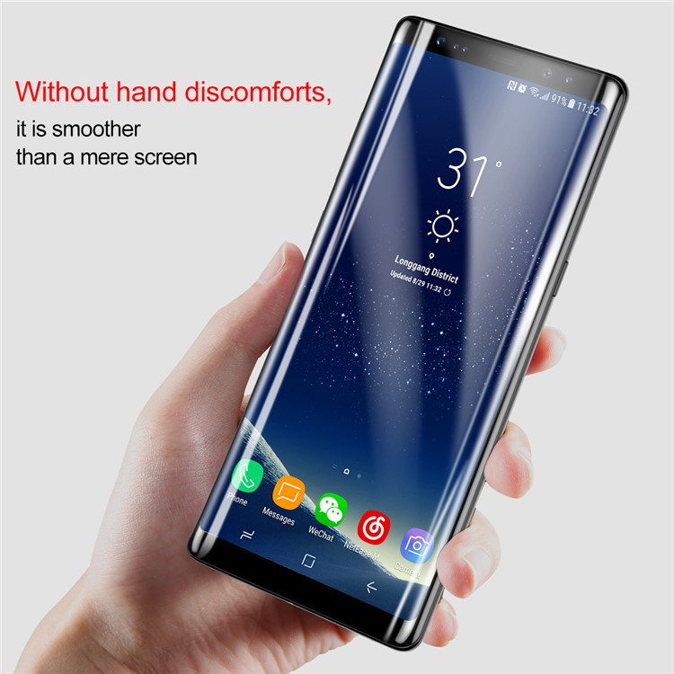 Protecteur De Verre Trempé En Plein Écran De BaseUS 0.3mm 3D Pour Samsung Galaxy Note 8 SM-N950 - Le Noir