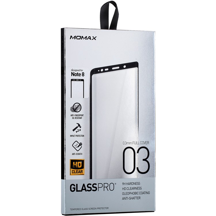 MOMAX 0.3mm 3D Anti-explosion Full Screen Coverage Tempered Glass Film for Samsung Galaxy Note 8 SM-N950 - Black-7