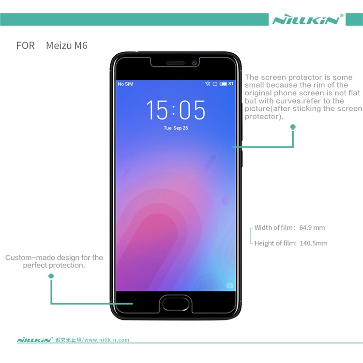 NILLKIN HD Clear Screen Guard Anti-fingerprint Protector Film for Meizu M6-6