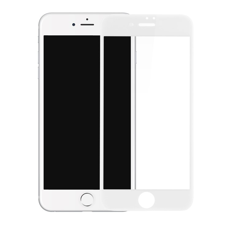 BASEUS for iPhone 8/7 4.7 inch 3D Curved Full Glue Full Coverage Soft PET Screen Tempered Glass Guard Film 0.23mm - White-1