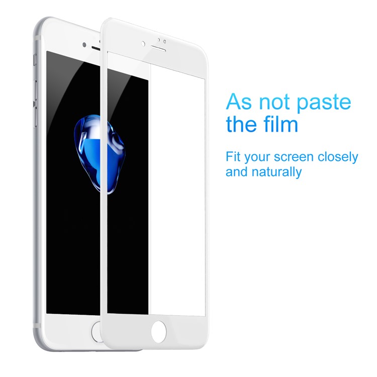 BASEUS for iPhone 8/7 4.7 inch 3D Curved Full Glue Full Coverage Soft PET Screen Tempered Glass Guard Film 0.23mm - White-3