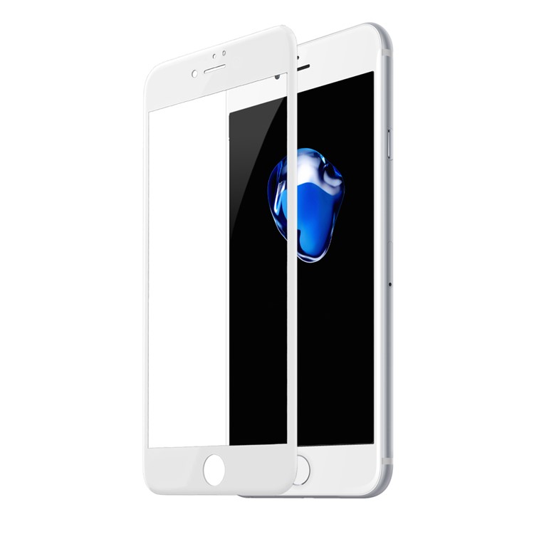 BASEUS for iPhone 8/7 4.7 inch 3D Curved Full Glue Full Coverage Soft PET Screen Tempered Glass Guard Film 0.23mm - White-4