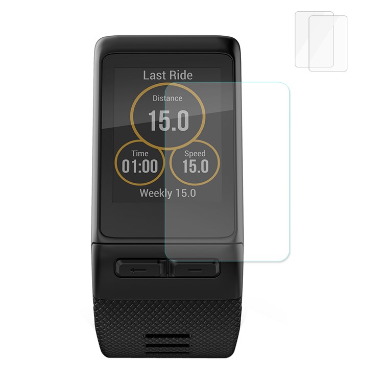HAT PRINCE 2Pcs/Set 0.2mm 9H 2.15D Tempered Glass Screen Protectors for Garmin Vivoactive HR-1
