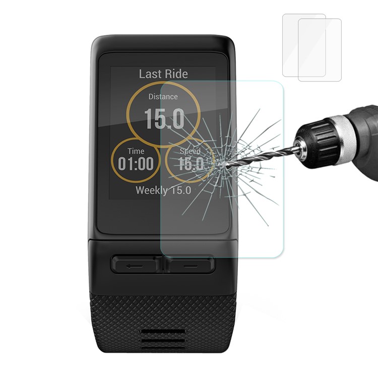 HAT PRINCE 2Pcs/Set 0.2mm 9H 2.15D Tempered Glass Screen Protectors for Garmin Vivoactive HR-2