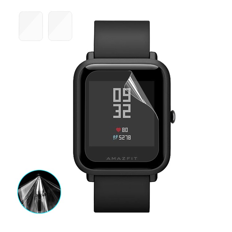 HAT PRINCE 2Pcs/Set Soft TPU Screen Protector Films for Xiaomi Huami Amazfit-1