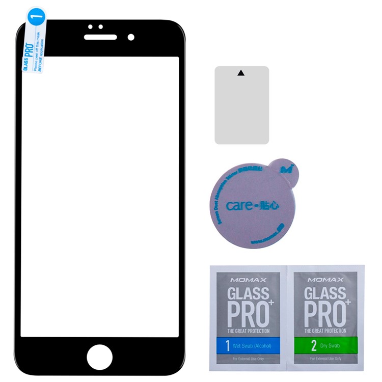 MOMAX 0.2mm película protectora de vidrio templado antideslumbrante para iPhone 8 Plus / 7 Plus - Negro-6