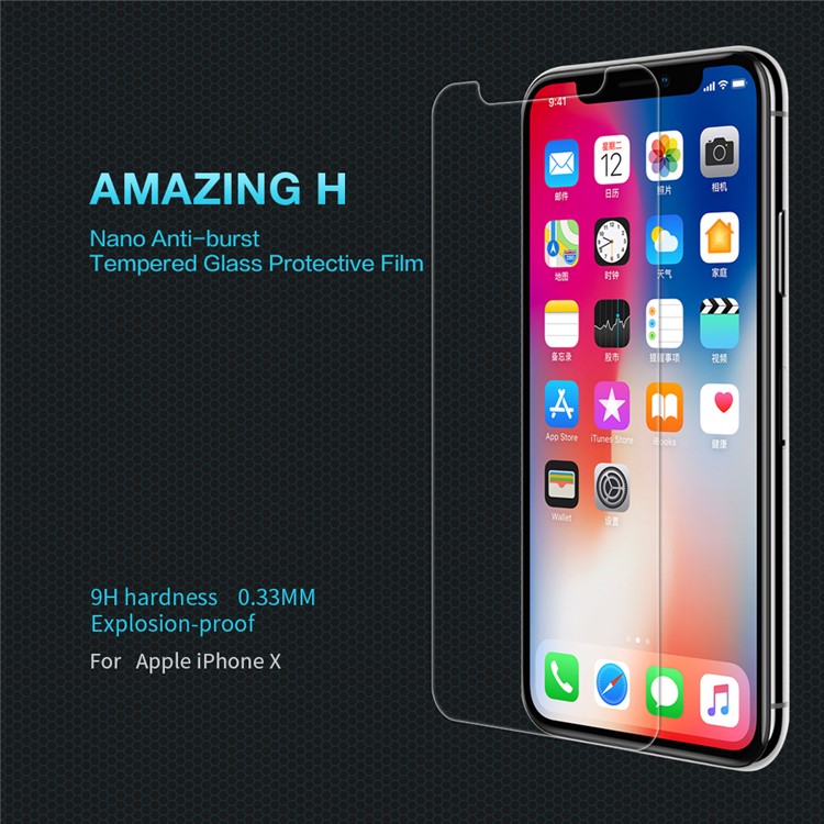 NILLKIN Amazing H Tempered Glass Anti-burst Screen Protector Film for iPhone X-1