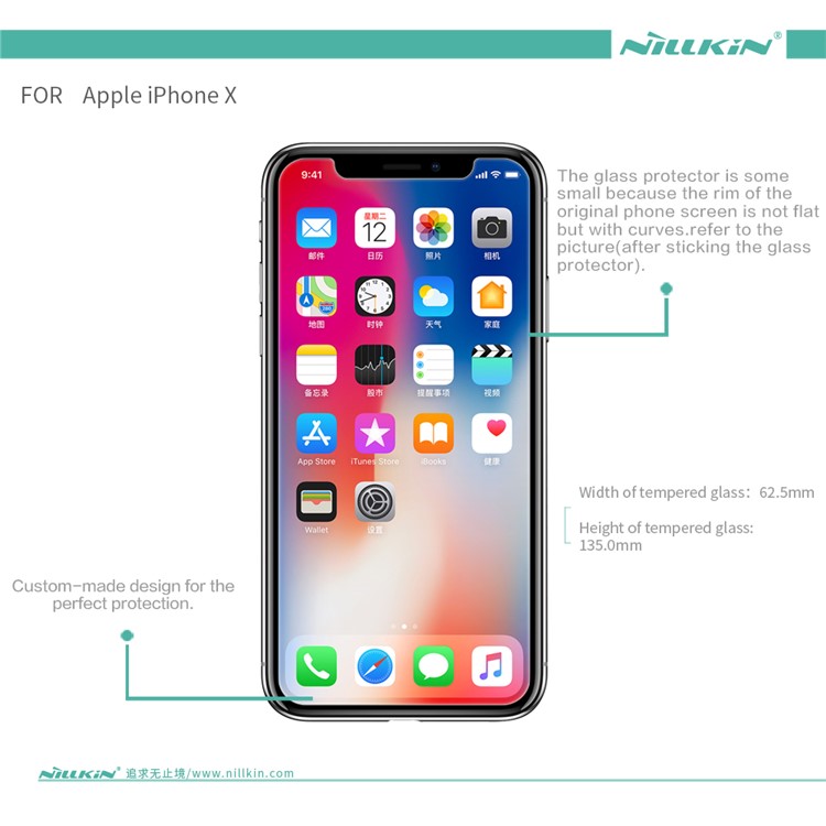 NILLKIN Amazing H Tempered Glass Anti-burst Screen Protector Film for iPhone X-15