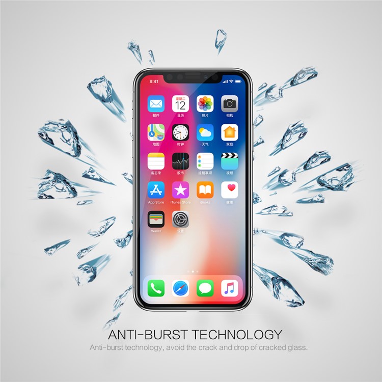NILLKIN Amazing CP+ Nanometer Anti-explosion Tempered Glass Screen Film for iPhone X - Black-9