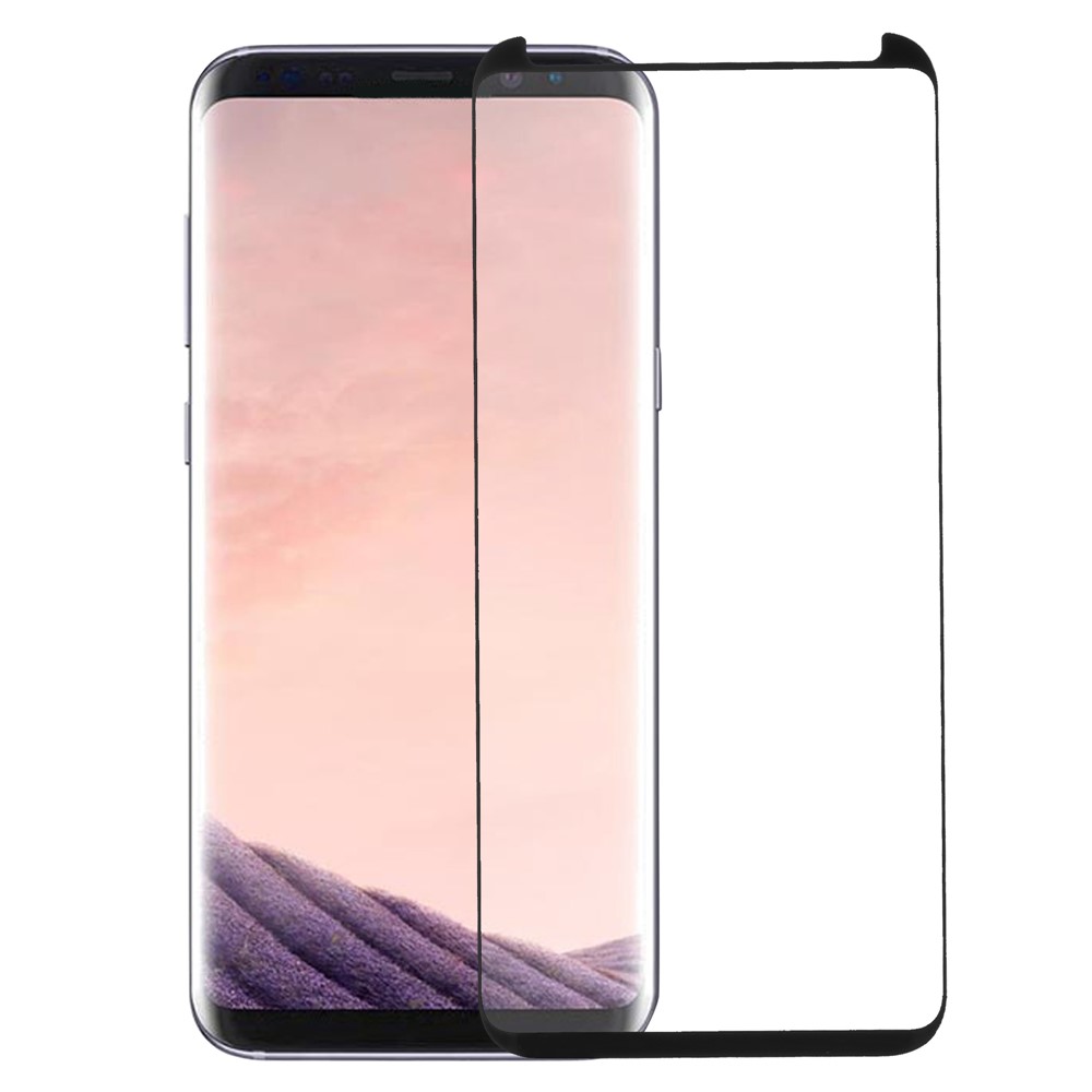 RURIHAI for Samsung Galaxy S8 SM-G950 3D Curved Full Tempered Glass Screen Protector Film + Screen Protector Pushing Plate - Black-1