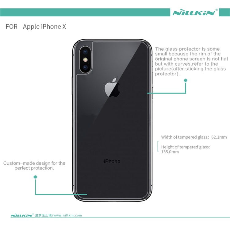 NILLKIN Amazing H for iPhone X Tempered Glass Back Cover Protector Film Anti-explosion-11
