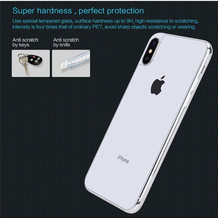 NILLKIN Amazing H for iPhone X Tempered Glass Back Cover Protector Film Anti-explosion-3