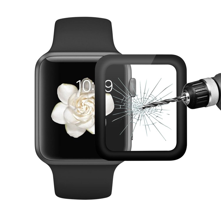 HAT PRINCE Aluminum Alloy Tempered Glass Screen Film for Apple Watch Series 2/1 42mm 3D Curved-1