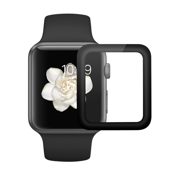 HAT PRINCE Aluminum Alloy Tempered Glass Screen Film for Apple Watch Series 2/1 42mm 3D Curved-2