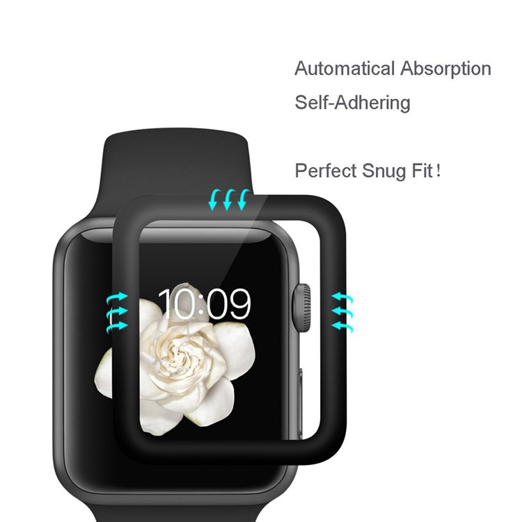 HAT PRINCE Aluminum Alloy Tempered Glass Screen Film for Apple Watch Series 2/1 42mm 3D Curved-5