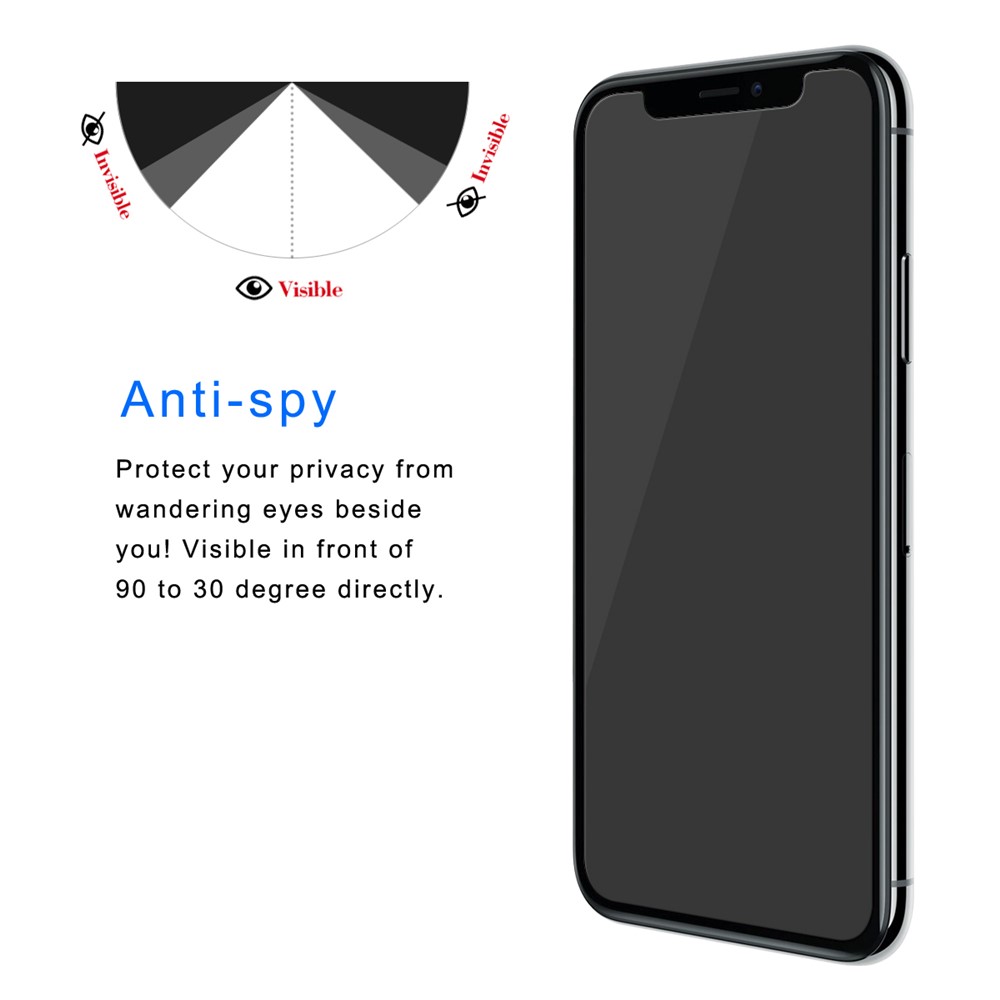 HAT PRINCE for iPohne X 2.5D Anti-Peep Tempered Glass Screen Protector 0.26mm-3