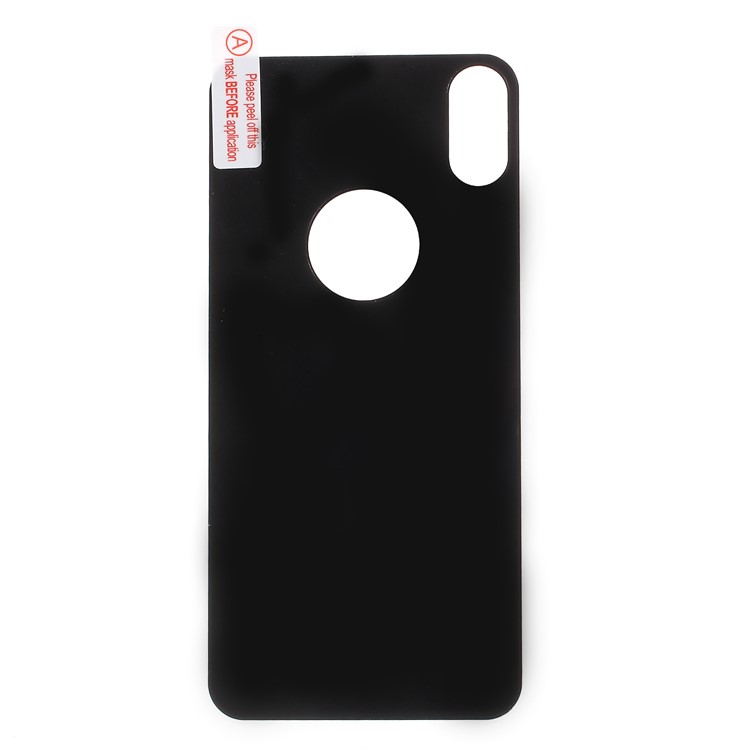 For iPhone X(Ten) Silk Print Full Screen Mobile Tempered Glass Protector Back Film Cover - Black-1