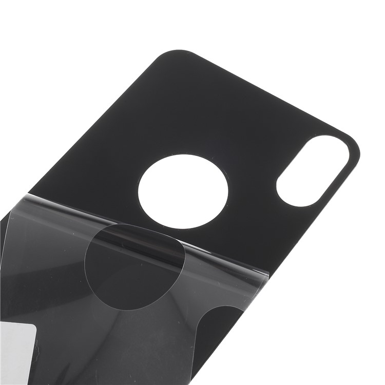 For iPhone X(Ten) Silk Print Full Screen Mobile Tempered Glass Protector Back Film Cover - Black-5