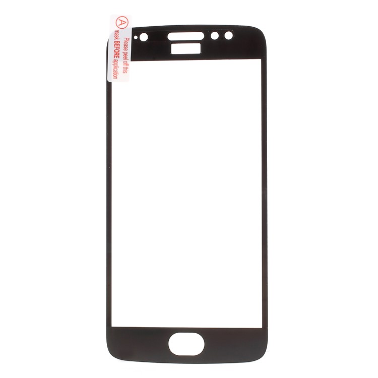Silk Print Full Screen Tempered Glass Protector Guard Film for Motorola Moto G5S - Black-1
