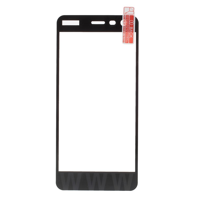 Full Size Silk Print Tempered Glass Screen Protector Film for Nokia 2 - Black-1