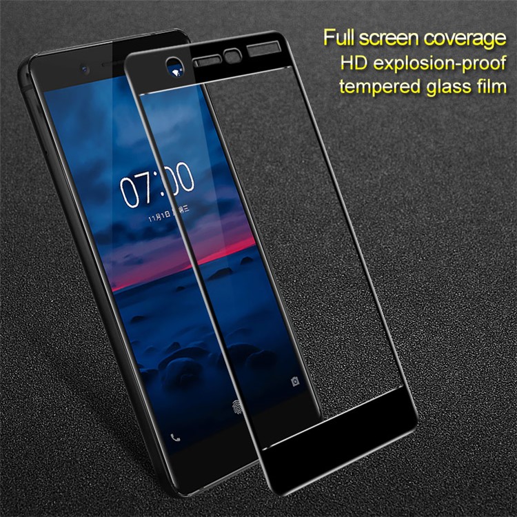 IMAK Complete Coverage Tempered Glass Protector Film for Nokia 7-1