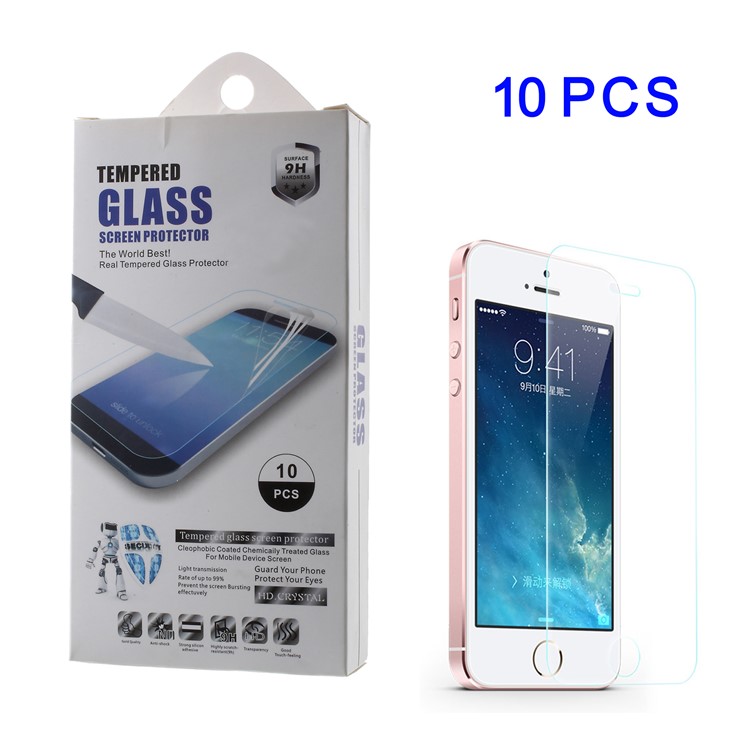 10 Teile / Satz Für Iphone SE 5 S 5 Gehärtetem Glas Displayschutzfolie Filme 0,3mm (bogenkante)-1