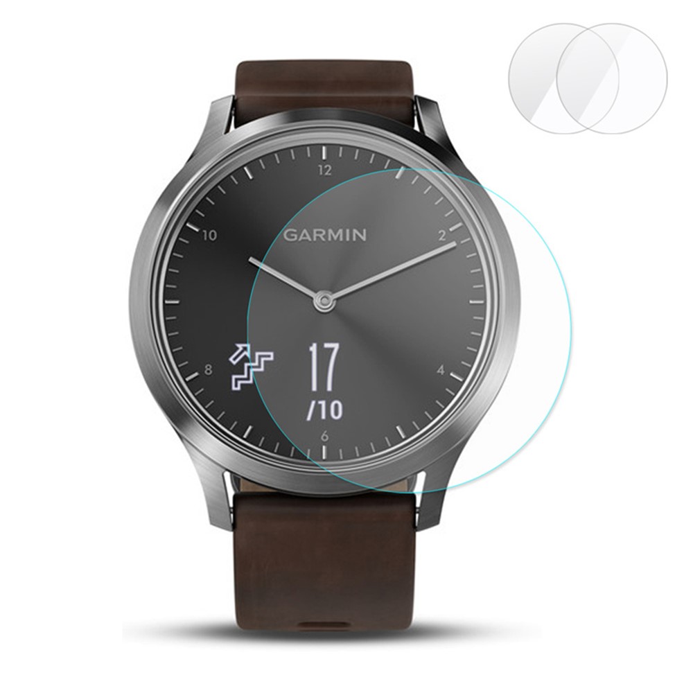 2PCS HAT PRINCE 2.15D 0.2mm 9H Tempered Glass Screen Guard Film (Arc Edge) for Garmin Vivomove HR-1