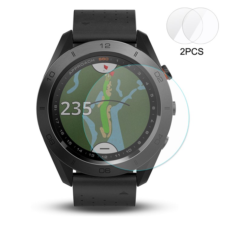 2PCS HAT PRINCE Tempered Glass Screen Protector Film 2.15D 0.2mm 9H Arc Edge for Garmin Approach S60-2