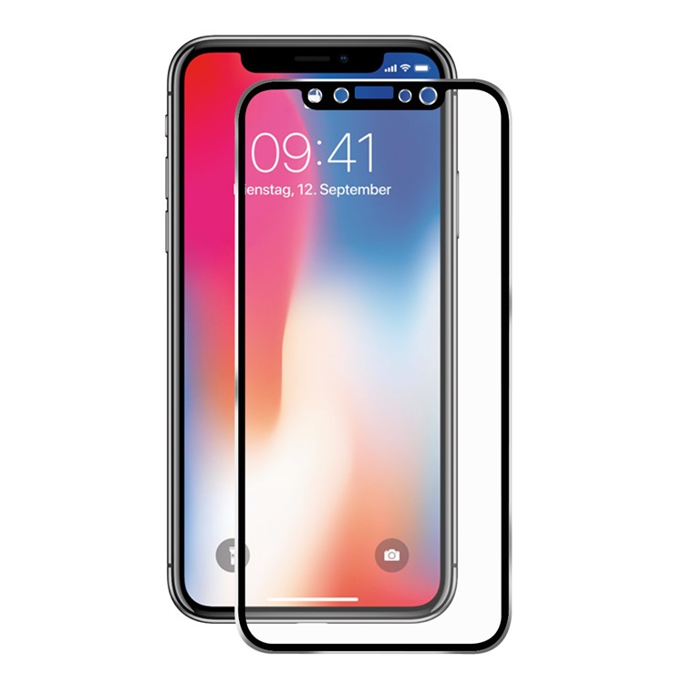 HAT PRINCE for iPhone X 0.2mm 3D Full Screen Front + Back Aluminum Alloy Edge Tempered Glass Protectors Guard - Black-2