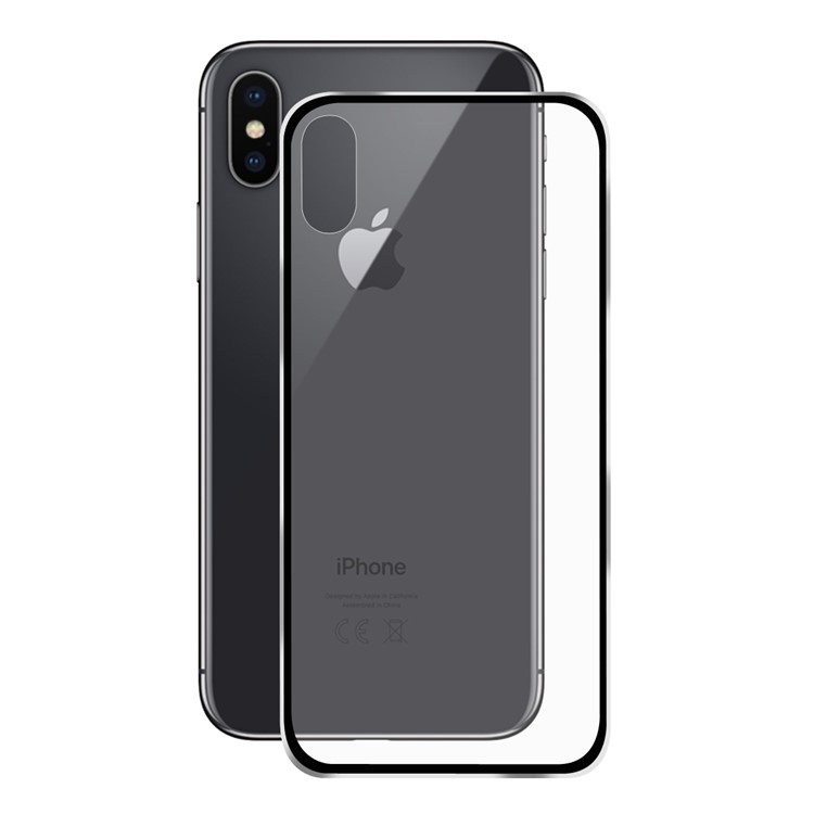 HAT PRINCE for iPhone X 0.2mm 3D Full Screen Front + Back Aluminum Alloy Edge Tempered Glass Protectors Guard - Black-3