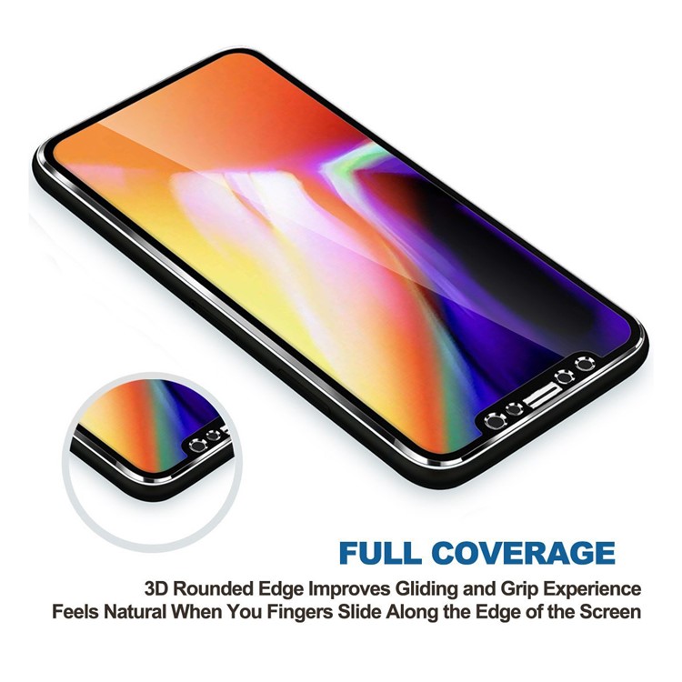 HAT PRINCE for iPhone X 0.2mm 3D Full Screen Front + Back Aluminum Alloy Edge Tempered Glass Protectors Guard - Black-5