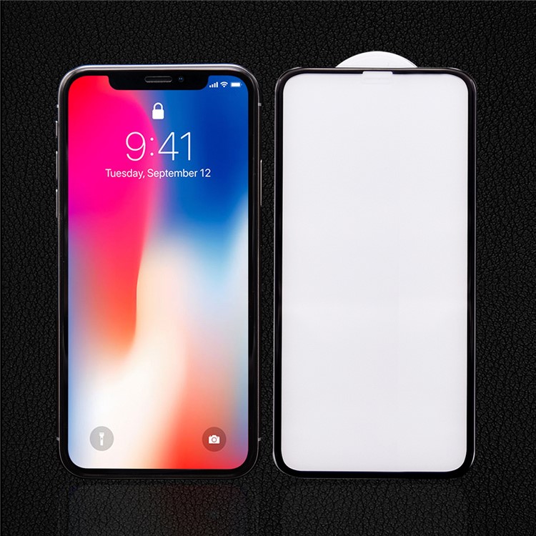 PDGD 3D Arc Edges Tempered Glass Full Screen Coverage Protector Film 0.3mm for iPhone X - Black-6