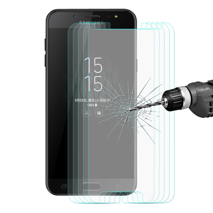5pcs/set hat prince for samsung galaxy j7+ / c8 0.26mm 9h 2.5d tempered glass screen protector